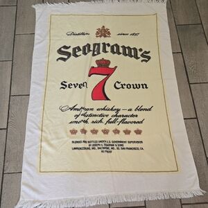 Seagrams Cream and Red Large Soft and Elegant Towel‎